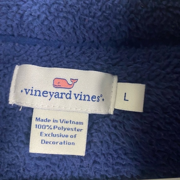 Women's Vineyard Vines Blue Pull Over Quarter Zip Cozy Sweatshirt Size Large - Picture 4 of 14